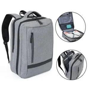 MOCHILA EM POLIÉSTER 300D - MELANGE CINZA - 18L