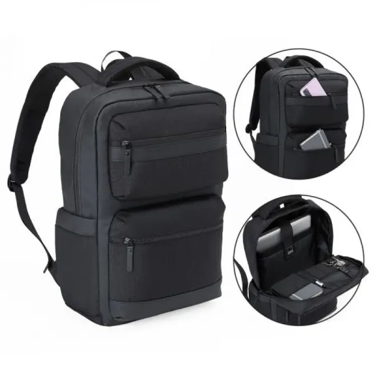 MOCHILA EM POLYESTER/PU - PREMIUM - 20L - PRETA