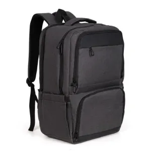 MOCHILA COM BOLSO TÉRMICO EM RPET - CINZA ESCURO - 24L