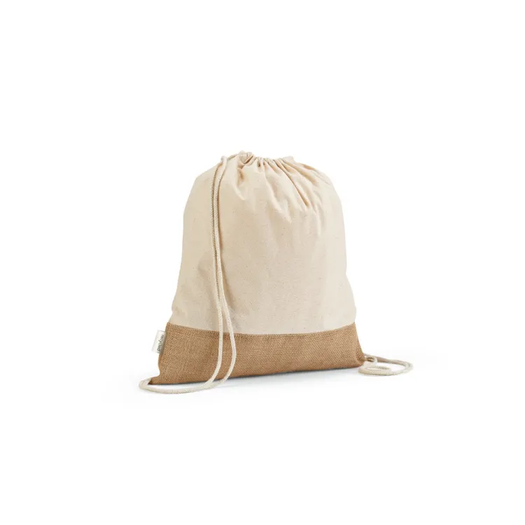 MALDIVAS BPACK. Sacola tipo mochila em 70% algodão reciclado e 30% poliéster reciclado (180 g/m²) com base em juta