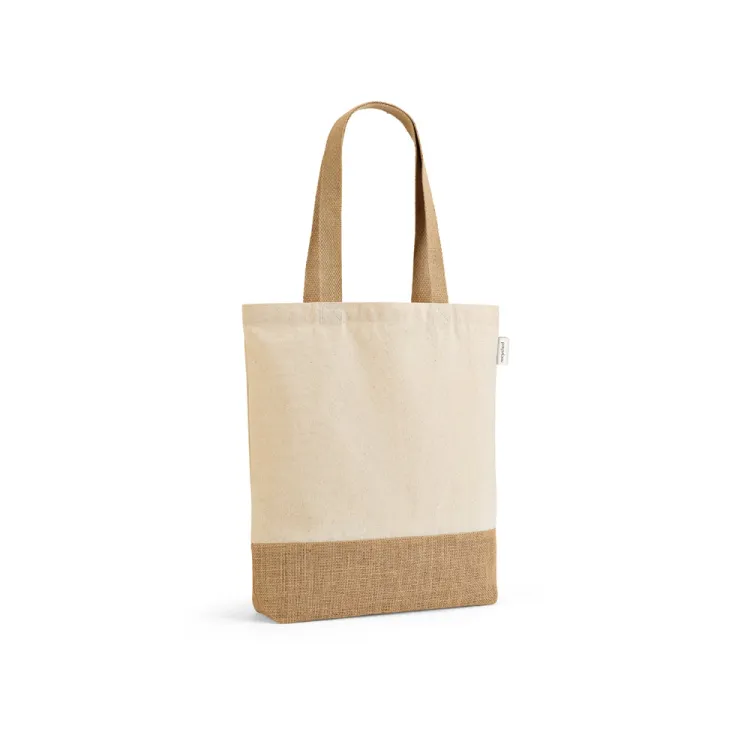 MALDIVAS. Sacola em 70% algodão reciclado e 30% poliéster reciclado (180 g/m²) com base em juta