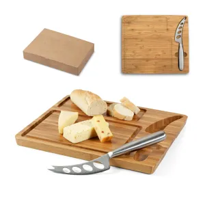 MALVIA. Tábua de queijos em bambu com faca inclusa