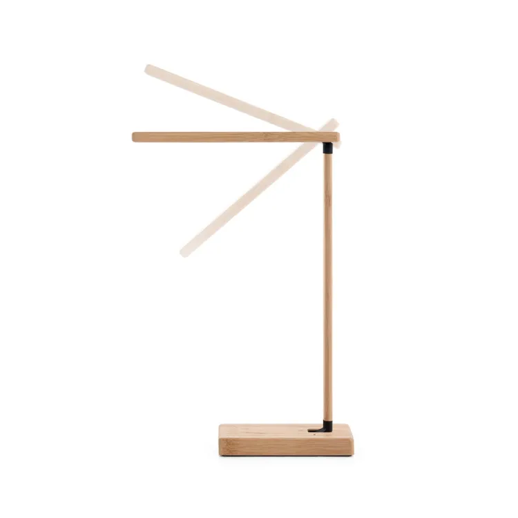 MOREY. Luminária em bambu com carregador wireless