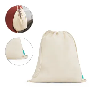 NAMPULA. Sacola tipo mochila em algodão orgânico (120 g/m²