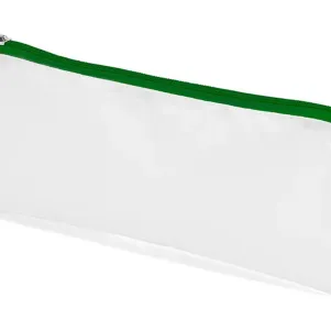 NECESSAIRE EM NAPA - BRANCA/VERDE - 24X10CM