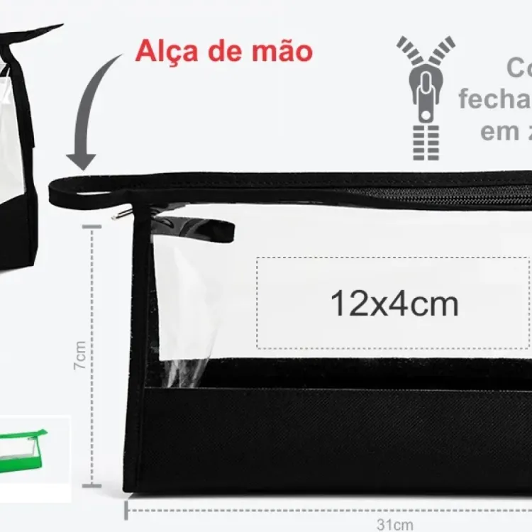 NECESSAIRE EM NYLON 600 / PVC PRETA