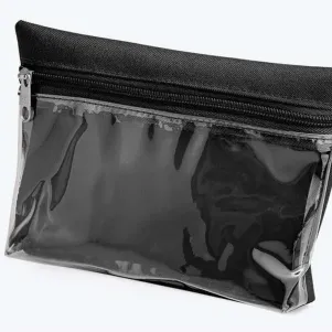 NECESSAIRE EM OXFORD / PVC - PRETA - 19X12,5CM
