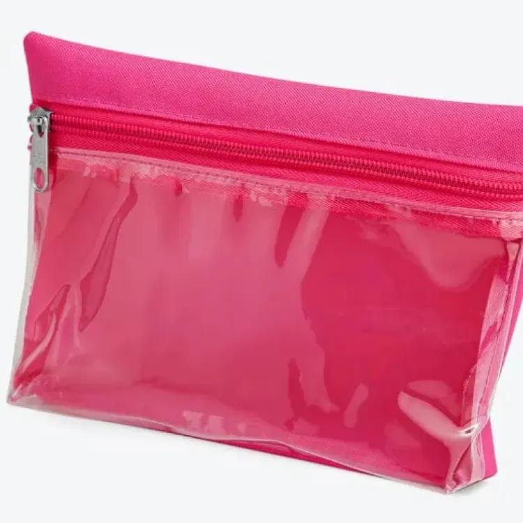 NECESSAIRE EM OXFORD / PVC - ROSA - 19X12,5CM
