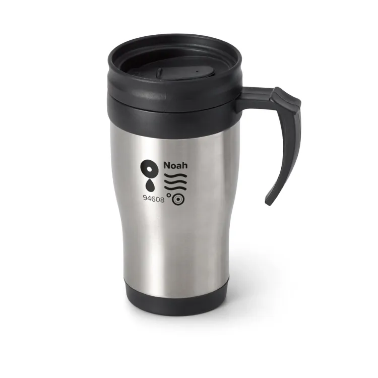 NOAH. Caneca para viagem em aço inox e PP 420 mL