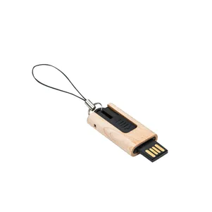 #Pen Drive Retrátil Madeira 4GB