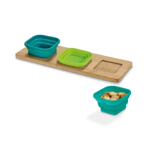 PICKLED. Base de mesa em bambu com 3 potes em silicone