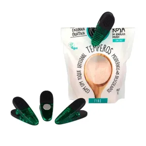 PRENDEDORES DE RECADOS/EMBALAGEM EM POLIESTIRENO COM IMÃ - VERDE - 4 PÇS - NÃO ACOMPANHA TEMPERO