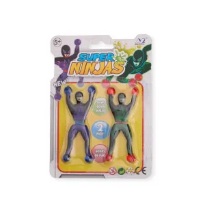 Kit 2 Bonecos Ninja Que Gruda Parede