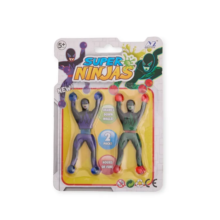 Kit 2 Bonecos Ninja Que Gruda Parede