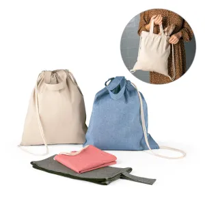 RISSANI. Sacola tipo mochila em algodão reciclado e poliéster reciclado (140 g/m²)