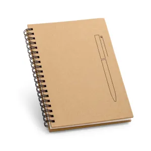 ROCK. Caderno em papel kraft com folhas lisas em papel pedra (120 g/m²)