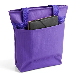 SACOLA COM BOLSO EXTERNO EM NYLON 600 - ROXO - 5L