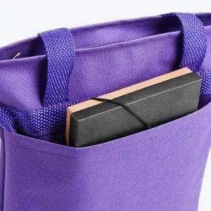 SACOLA COM BOLSO EXTERNO EM NYLON 600 - ROXO - 5L