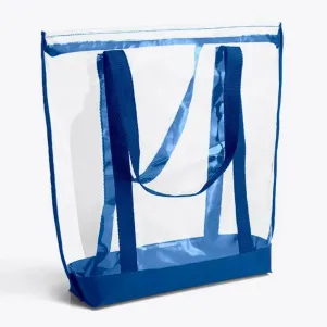 SACOLA TRANSPARENTE EM PVC / NYLON 600 - AZUL