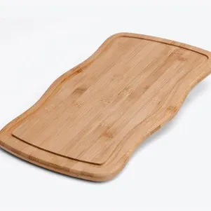 TÁBUA PARA CHURRASCO EM BAMBU 37CM ARREDONDADA