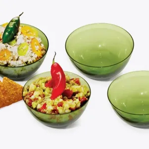 TIGELAS EM VIDRO VERDE - 4 PÇS - 0,35 L