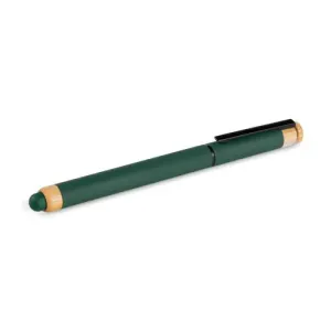 CANETA ROLLER EM ALUMÍNIO RECICLADO /  BAMBU - VERDE