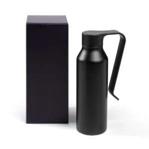 GARRAFA CAMADA DUPLA EM ALUMÍNIO RECICLADO - PRETA - 450ML