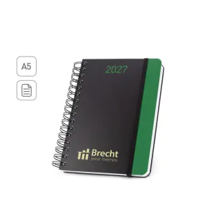 BRECHT A5. Agenda A5 em papel 100% reciclado e acabamento mate
